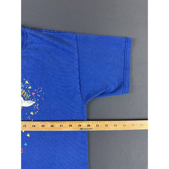 Vintage 90s Walt Disney Kids Mickey Mouse Goofy Donald Duck Youth XL Art Shirt T - Picture 5 of 6